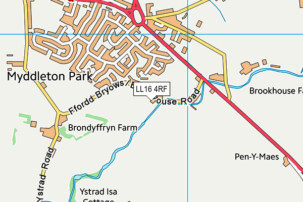 LL16 4RF map - OS VectorMap District (Ordnance Survey)