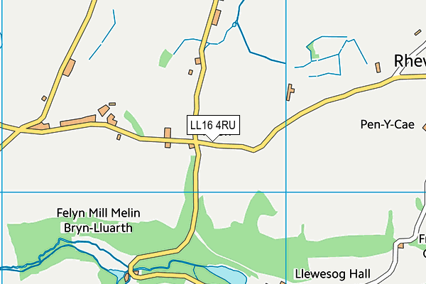 LL16 4RU map - OS VectorMap District (Ordnance Survey)