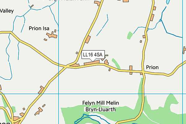 LL16 4SA map - OS VectorMap District (Ordnance Survey)