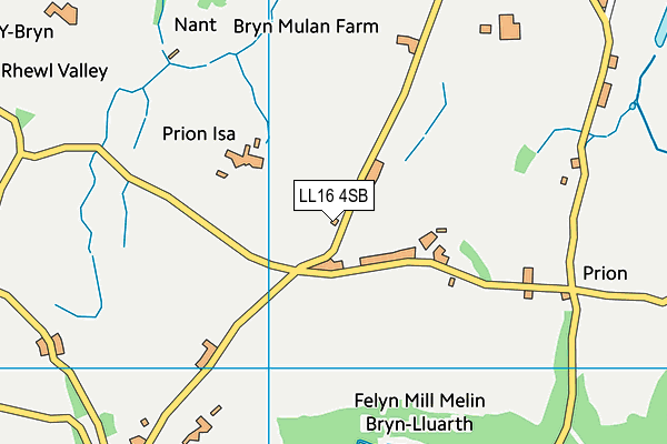 LL16 4SB map - OS VectorMap District (Ordnance Survey)