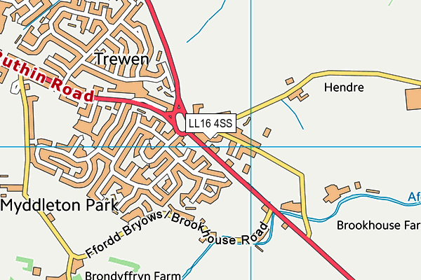 LL16 4SS map - OS VectorMap District (Ordnance Survey)