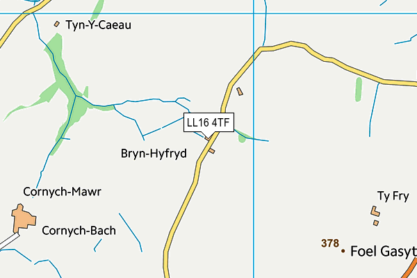 LL16 4TF map - OS VectorMap District (Ordnance Survey)