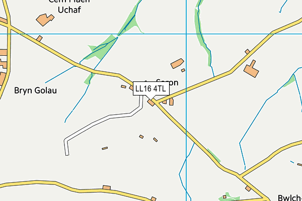 LL16 4TL map - OS VectorMap District (Ordnance Survey)