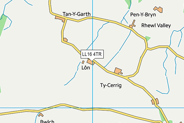 LL16 4TR map - OS VectorMap District (Ordnance Survey)