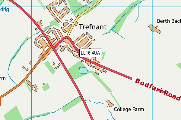 LL16 4UA map - OS VectorMap District (Ordnance Survey)