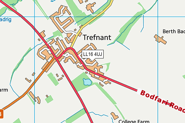 LL16 4UJ map - OS VectorMap District (Ordnance Survey)