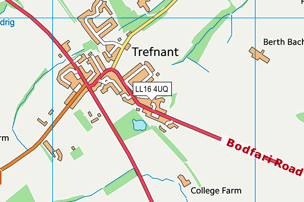 LL16 4UQ map - OS VectorMap District (Ordnance Survey)