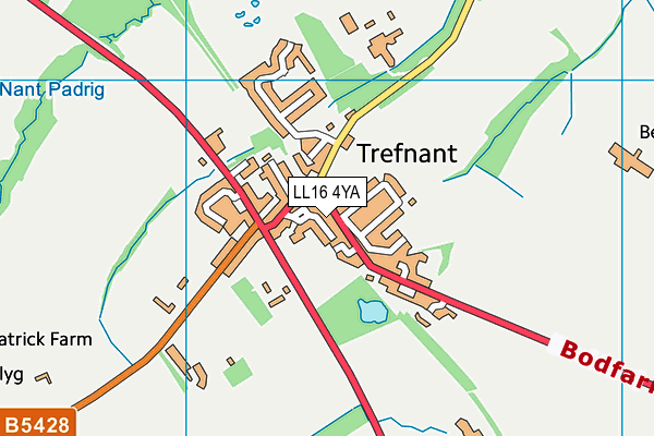 LL16 4YA map - OS VectorMap District (Ordnance Survey)