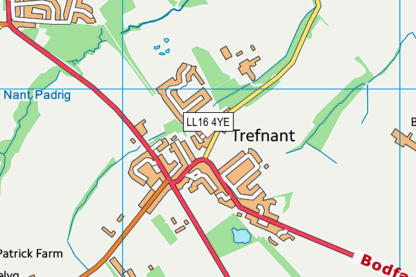 LL16 4YE map - OS VectorMap District (Ordnance Survey)