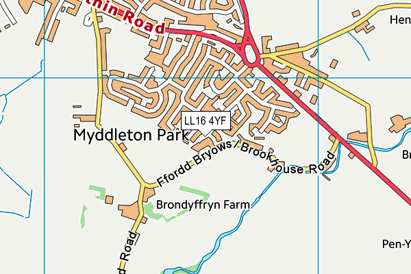 LL16 4YF map - OS VectorMap District (Ordnance Survey)