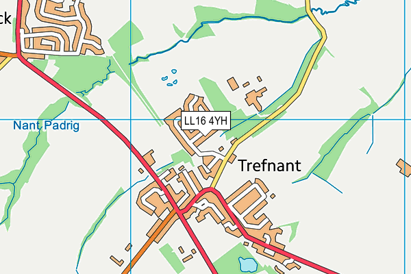 LL16 4YH map - OS VectorMap District (Ordnance Survey)