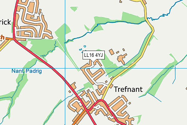 LL16 4YJ map - OS VectorMap District (Ordnance Survey)