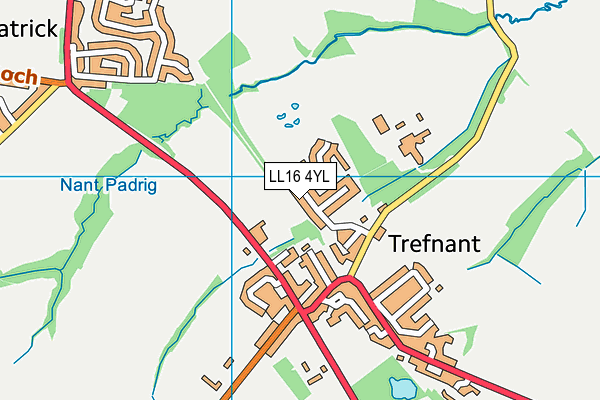 LL16 4YL map - OS VectorMap District (Ordnance Survey)