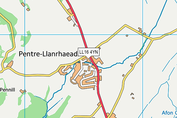 LL16 4YN map - OS VectorMap District (Ordnance Survey)