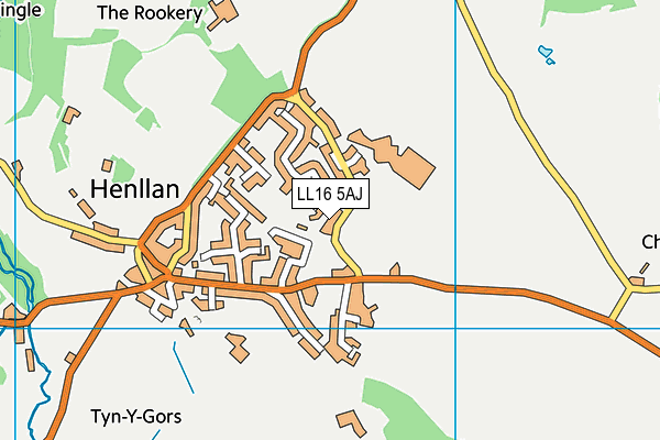 LL16 5AJ map - OS VectorMap District (Ordnance Survey)