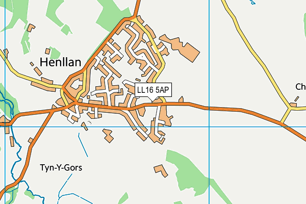 LL16 5AP map - OS VectorMap District (Ordnance Survey)