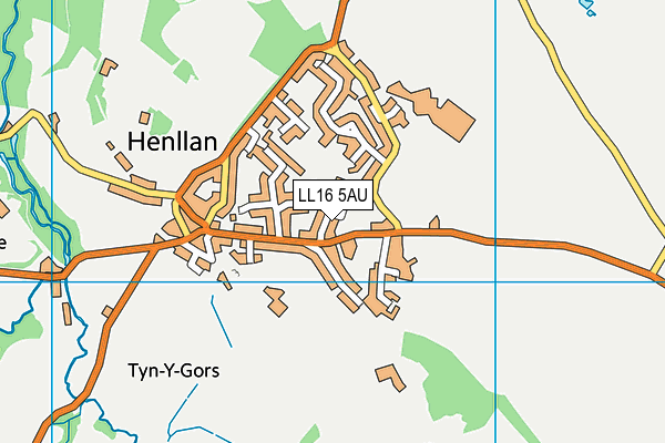 LL16 5AU map - OS VectorMap District (Ordnance Survey)