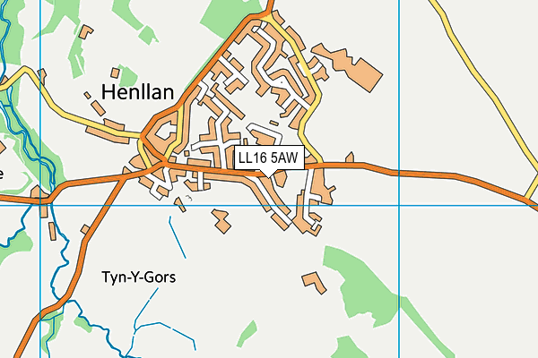 LL16 5AW map - OS VectorMap District (Ordnance Survey)