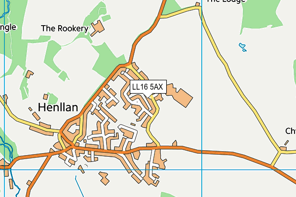 LL16 5AX map - OS VectorMap District (Ordnance Survey)