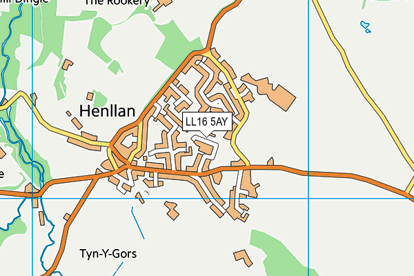 LL16 5AY map - OS VectorMap District (Ordnance Survey)