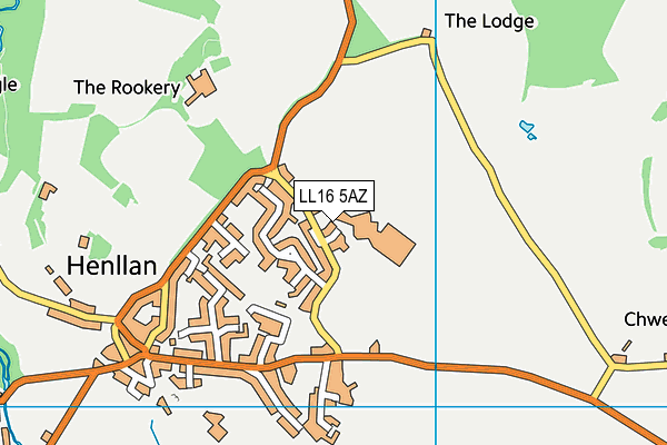 LL16 5AZ map - OS VectorMap District (Ordnance Survey)