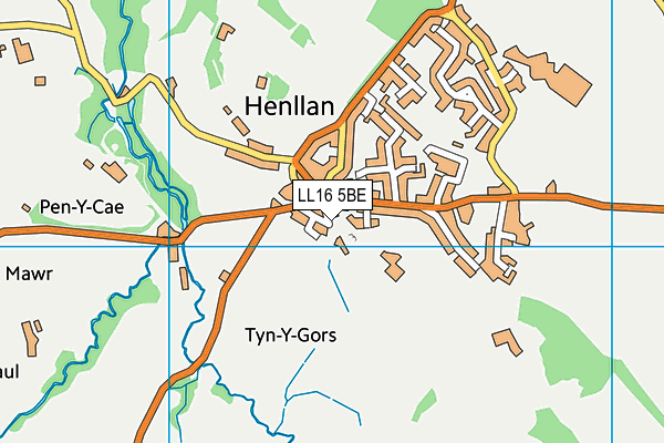 LL16 5BE map - OS VectorMap District (Ordnance Survey)