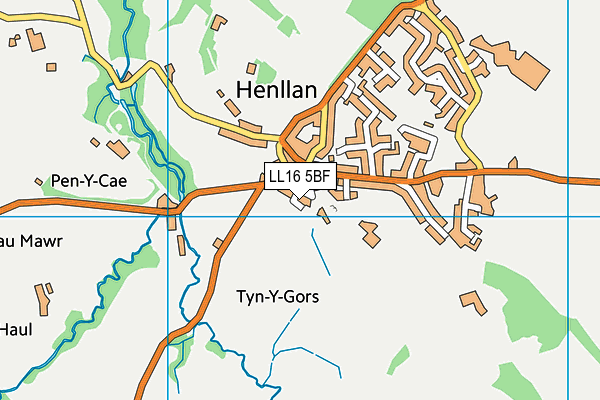 LL16 5BF map - OS VectorMap District (Ordnance Survey)