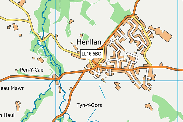 LL16 5BG map - OS VectorMap District (Ordnance Survey)