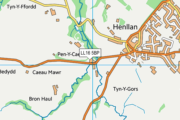 LL16 5BP map - OS VectorMap District (Ordnance Survey)