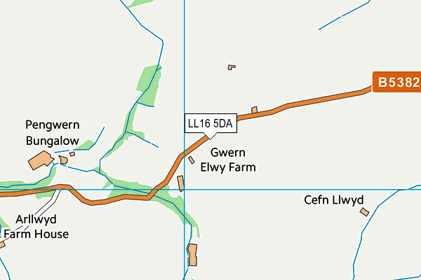 LL16 5DA map - OS VectorMap District (Ordnance Survey)