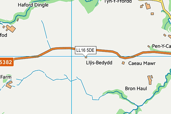 LL16 5DE map - OS VectorMap District (Ordnance Survey)