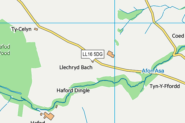 LL16 5DG map - OS VectorMap District (Ordnance Survey)