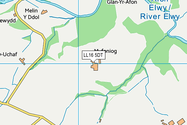 LL16 5DT map - OS VectorMap District (Ordnance Survey)