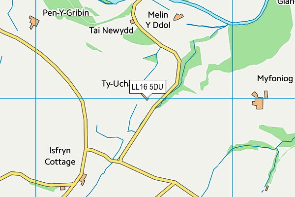 LL16 5DU map - OS VectorMap District (Ordnance Survey)