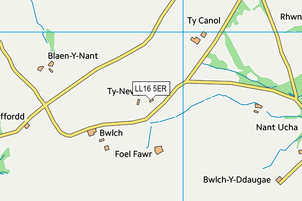 LL16 5ER map - OS VectorMap District (Ordnance Survey)