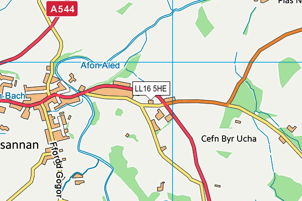 LL16 5HE map - OS VectorMap District (Ordnance Survey)