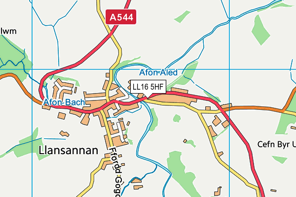 LL16 5HF map - OS VectorMap District (Ordnance Survey)