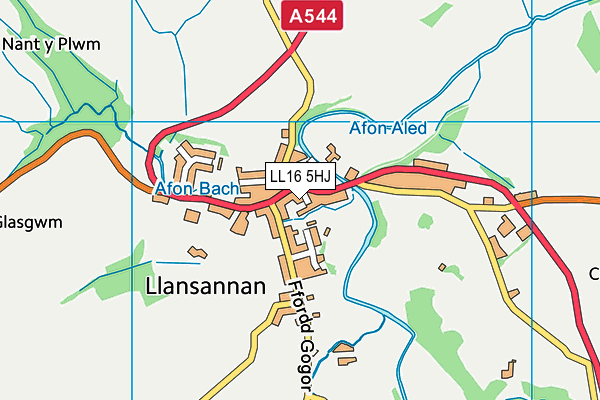 LL16 5HJ map - OS VectorMap District (Ordnance Survey)