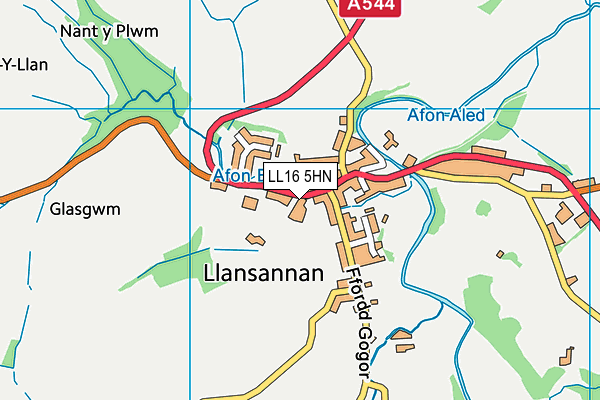 Ysgol Bro Aled, Llansannan map (LL16 5HN) - OS VectorMap District (Ordnance Survey)