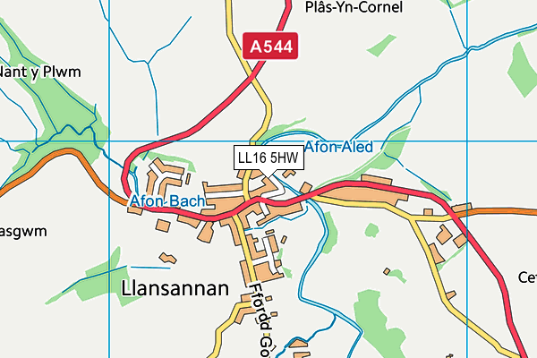 LL16 5HW map - OS VectorMap District (Ordnance Survey)