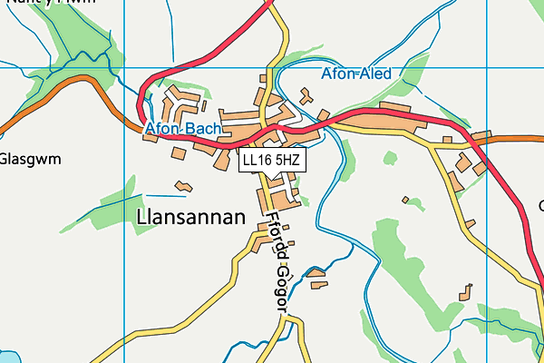 LL16 5HZ map - OS VectorMap District (Ordnance Survey)