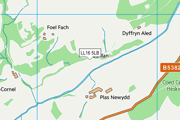 LL16 5LB map - OS VectorMap District (Ordnance Survey)