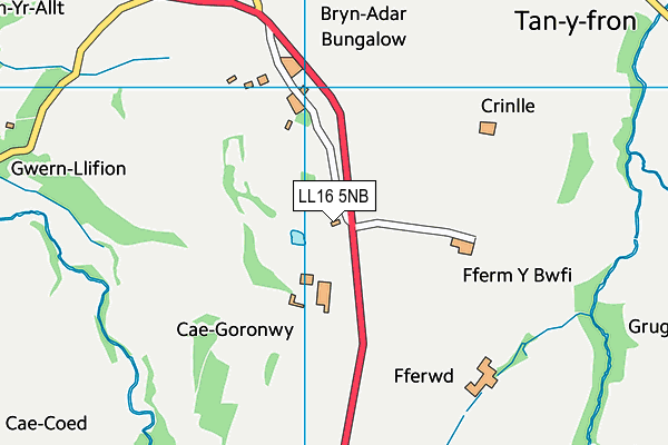 LL16 5NB map - OS VectorMap District (Ordnance Survey)