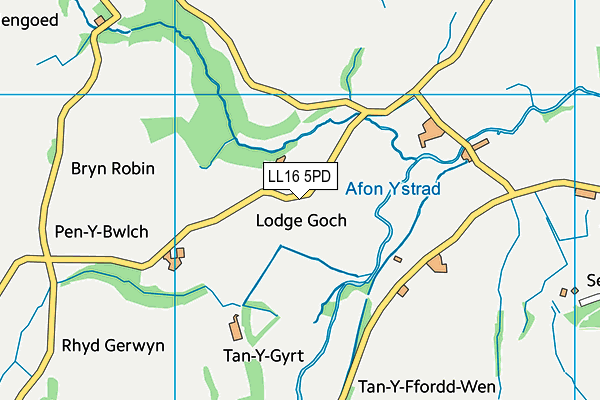 LL16 5PD map - OS VectorMap District (Ordnance Survey)