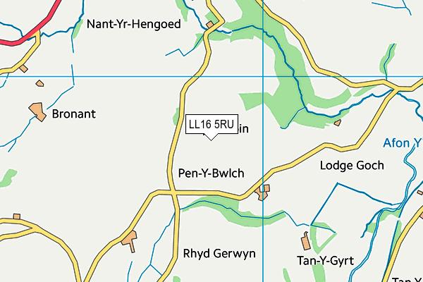 LL16 5RU map - OS VectorMap District (Ordnance Survey)