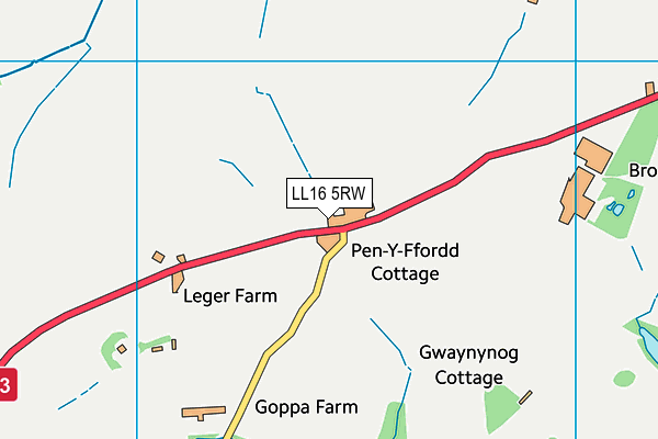 LL16 5RW map - OS VectorMap District (Ordnance Survey)