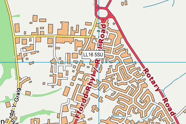 LL16 5SU map - OS VectorMap District (Ordnance Survey)