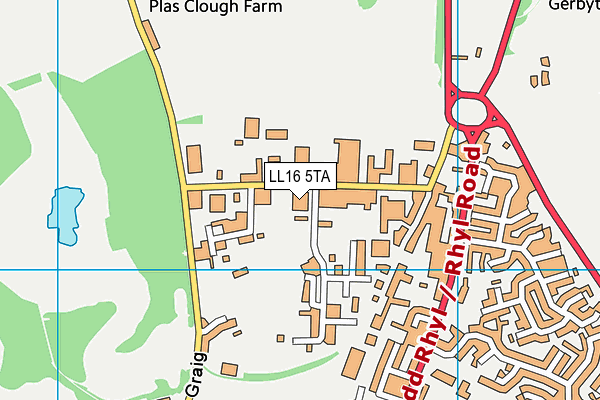 LL16 5TA map - OS VectorMap District (Ordnance Survey)