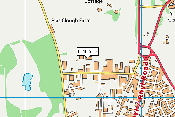 LL16 5TD map - OS VectorMap District (Ordnance Survey)