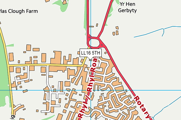 LL16 5TH map - OS VectorMap District (Ordnance Survey)